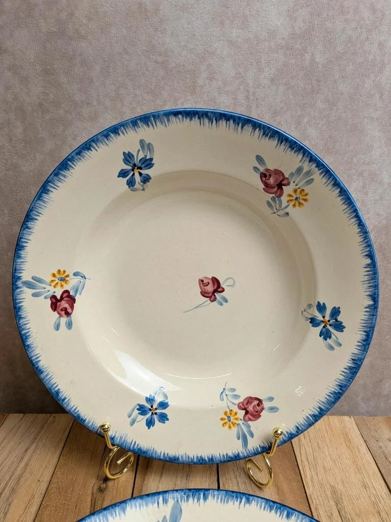 Conjunto de 2 pratos fundos vintage Digoin Sarreguemines Marie-lou Terra de Ferro – photo 4
